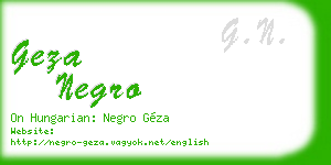 geza negro business card