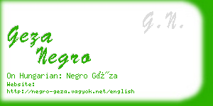 geza negro business card